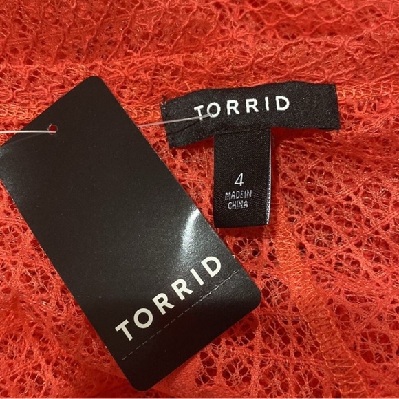 Torrid Women’s Plus Size Coral Lace Kimono 4X - Picture 6 of 8